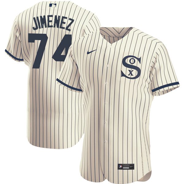 Cheap Men Chicago White Sox 74 Jimenez Cream stripe Dream version Elite Nike 2021 MLB Jersey